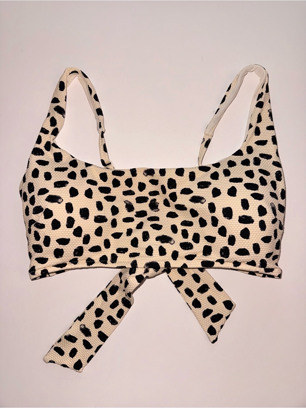 Aerie Leopard Scoop Neck Bikini Top